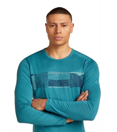 Блуза Icebreaker M's Merino 200 Oasis LS Crewe Thermal Top Elevation Line
